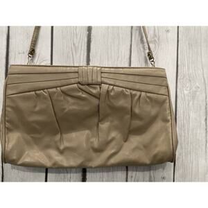 Mci Leather Vintage Tan Handbag Clutch With Strap
